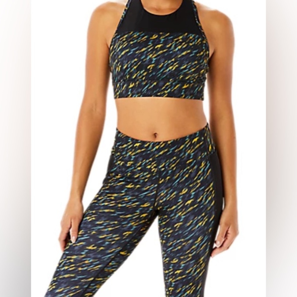 ASICS set women’s capri‎ Leggings & sports bra activewear workout black sage XS